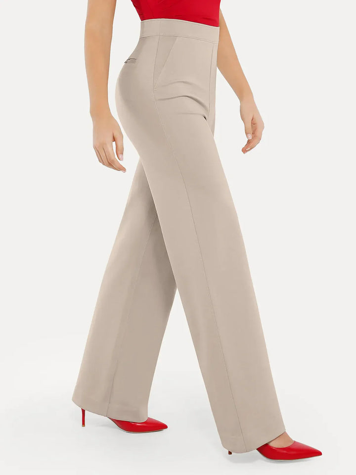 Shapewear Executive High Waisted Wide-Leg Ponte Pants - Modefluss