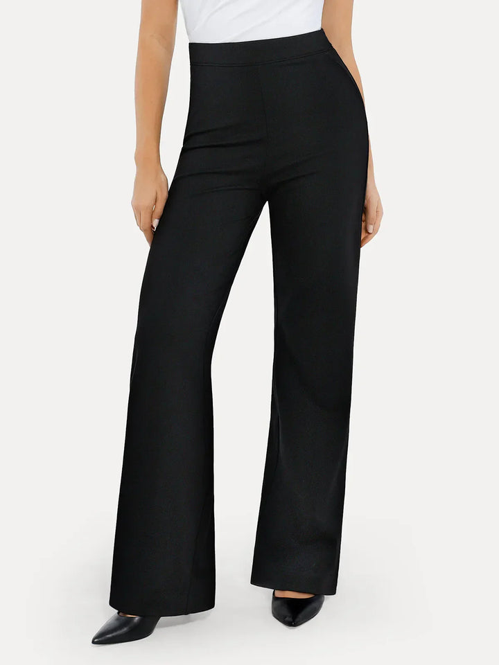 Shapewear Executive High Waisted Wide-Leg Ponte Pants - Modefluss