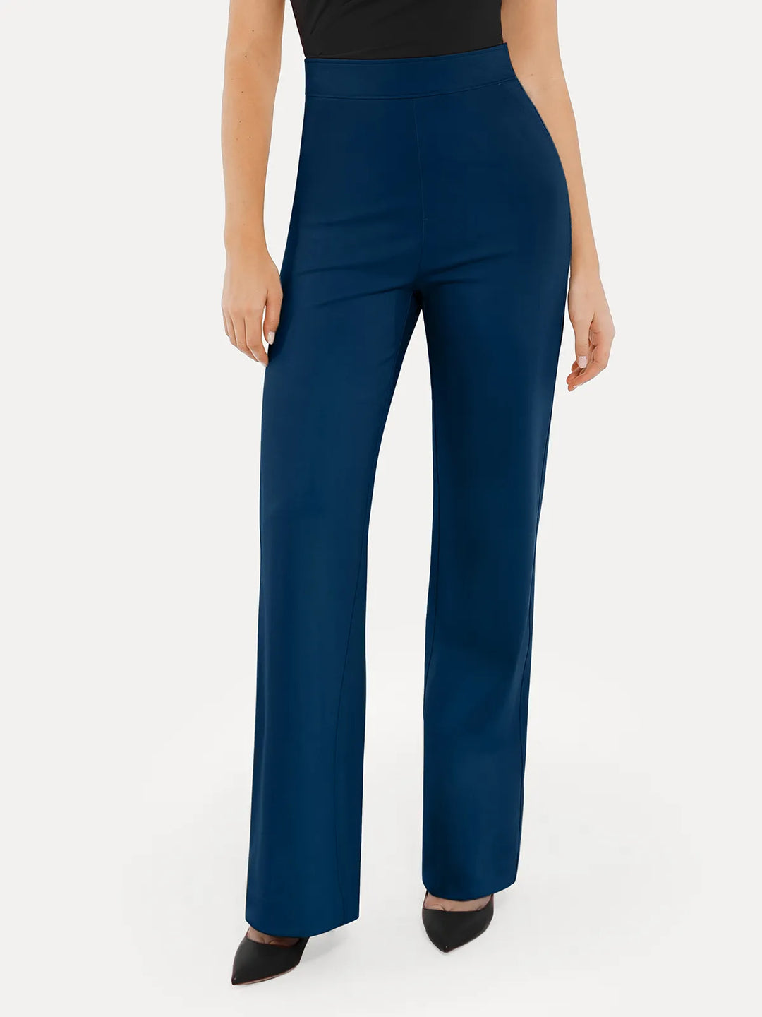 Shapewear Executive High Waisted Wide-Leg Ponte Pants - Modefluss