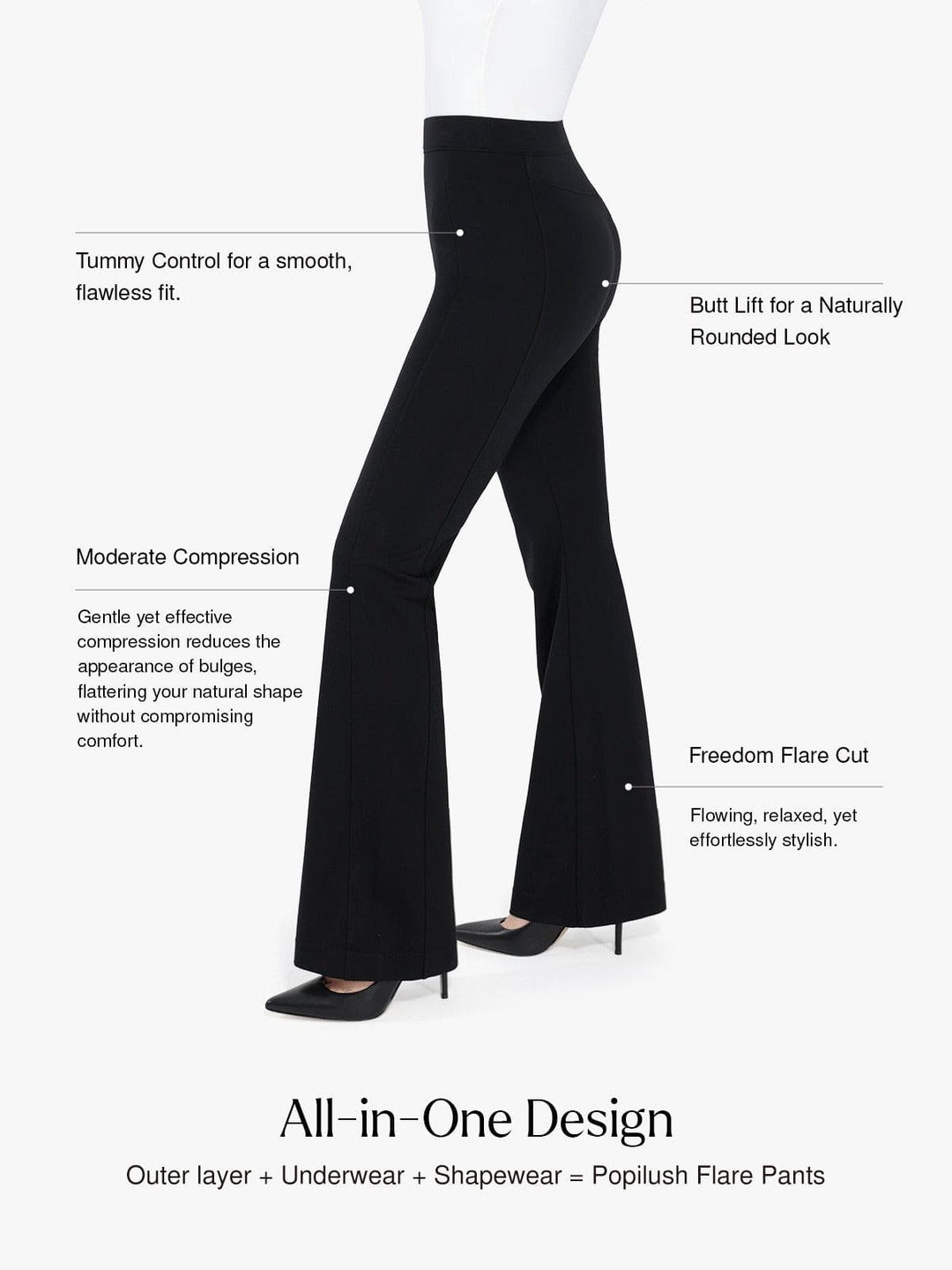 Shapewear Freedom Tummy Control Flare-Leg Ponte Pants - Modefluss