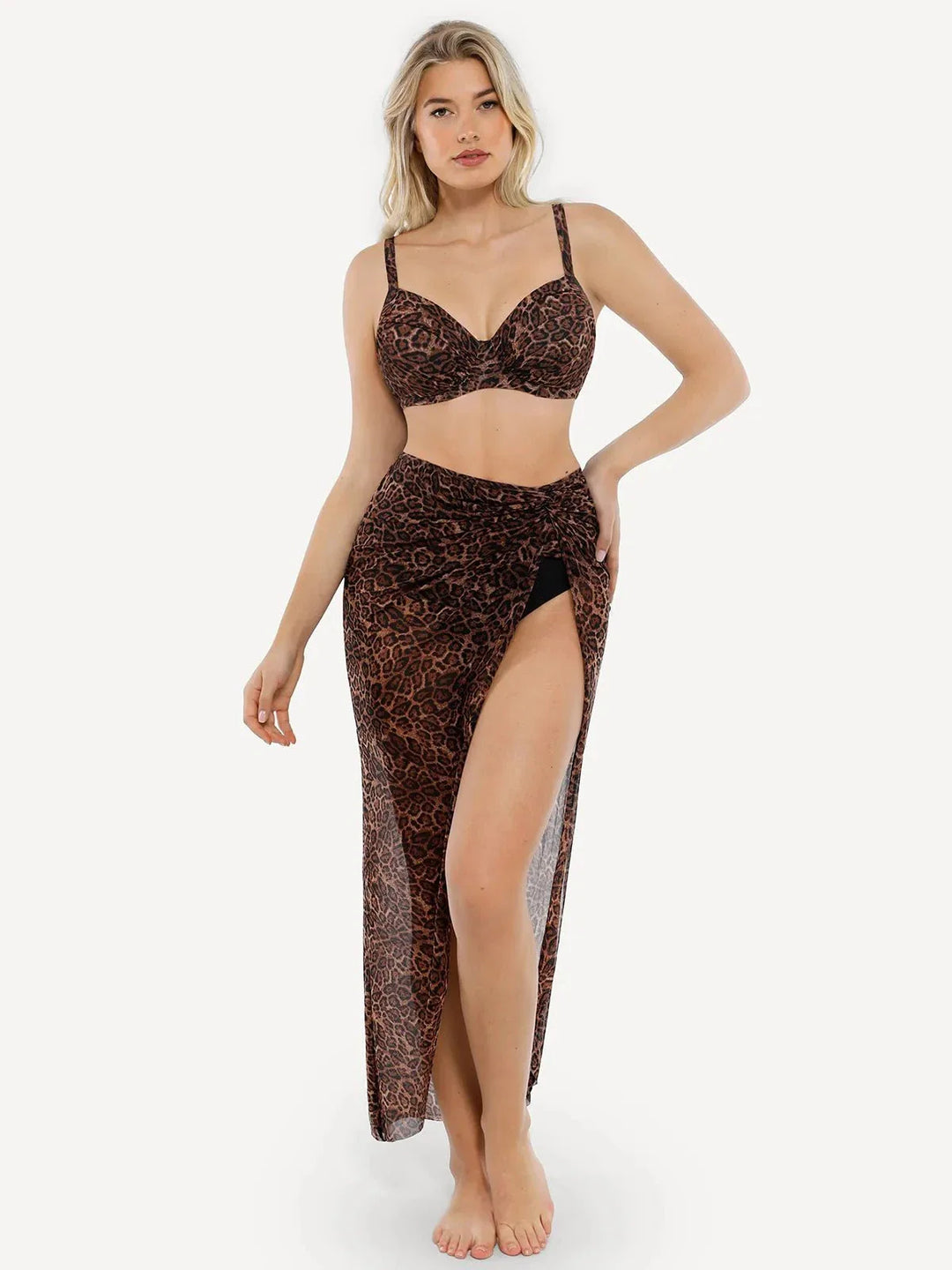 Shapewear Halter Tummy Control Swimsuit And Cover-Up Set - Modefluss