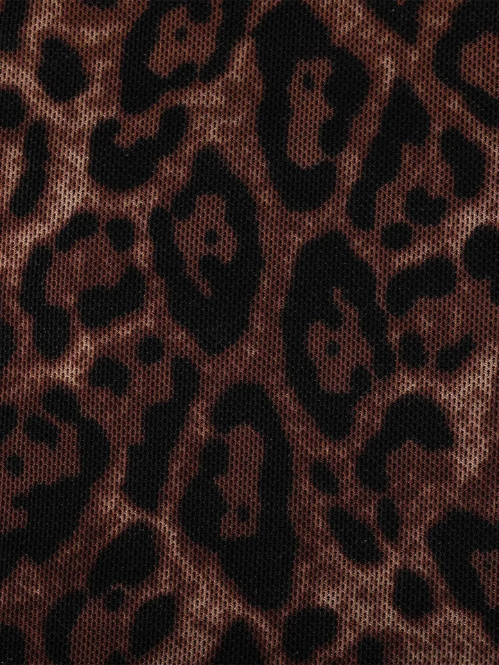 Shapewear Leopard Cowl Neck Ruched Sculpting Maxi Dress - Modefluss