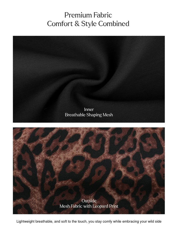 Shapewear Leopard Sculpting Side Slit Mini Dress - Modefluss
