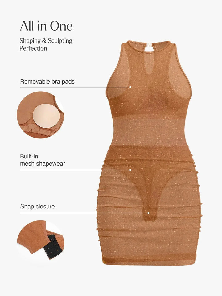 Shapewear Metallic Sculpting Dress - Modefluss