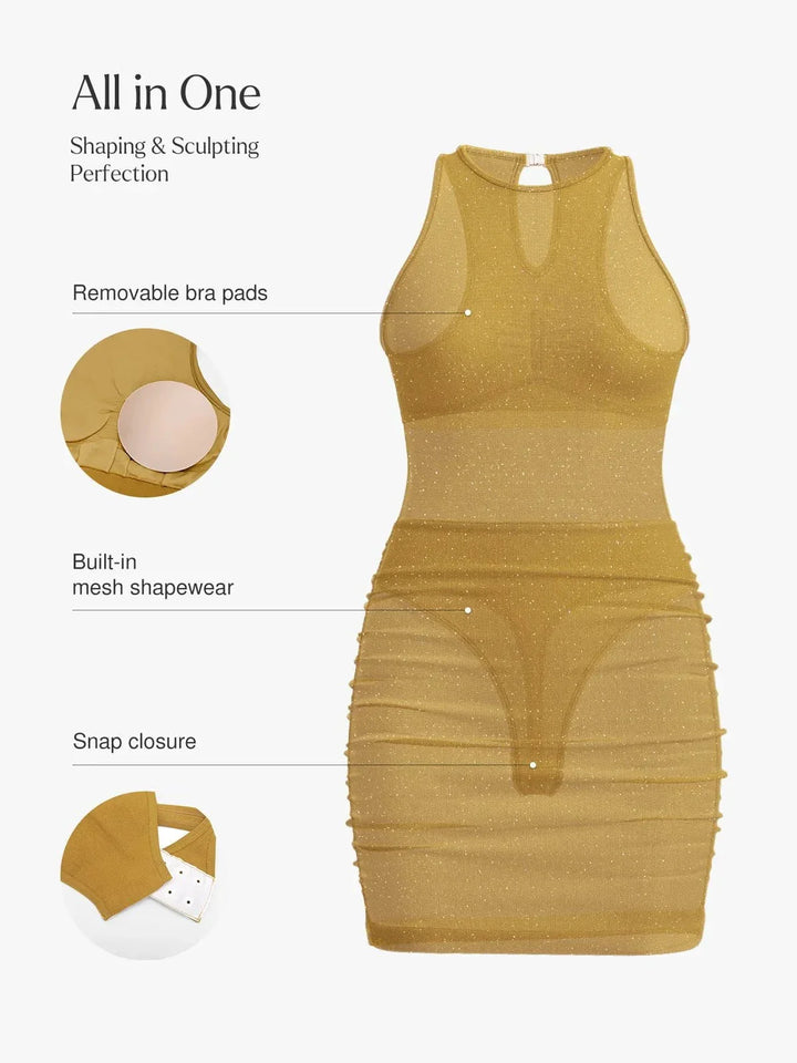Shapewear Metallic Sculpting Dress - Modefluss