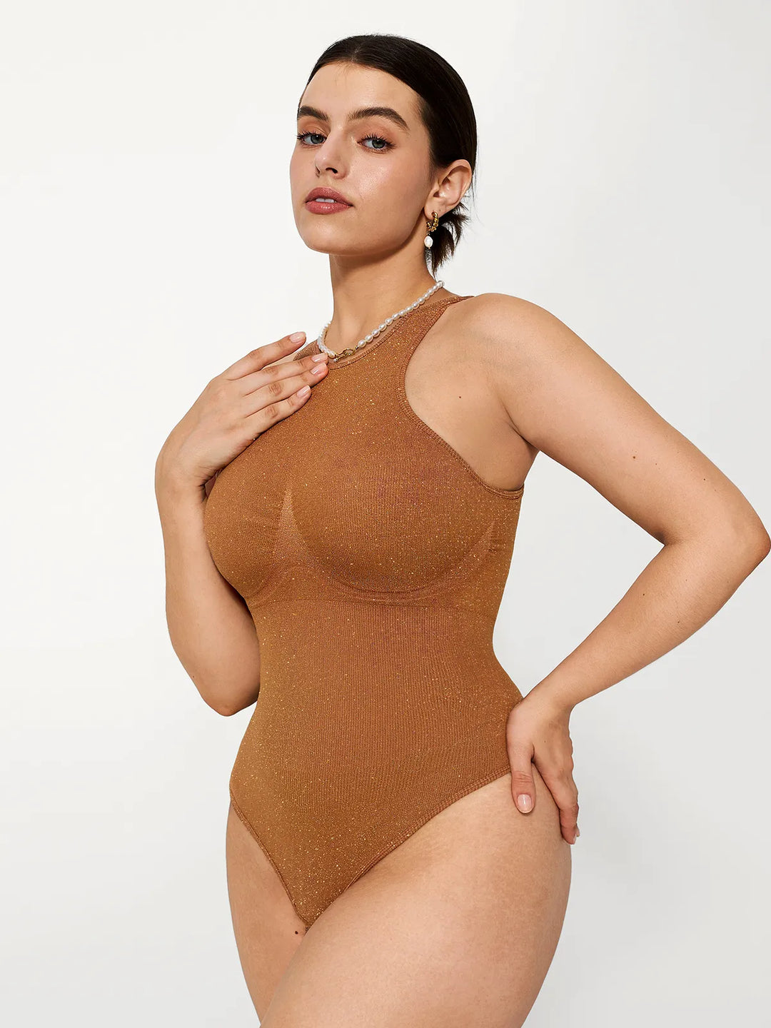 Shapewear Metallic Seamless Tummy-Control Bodysuit - Modefluss