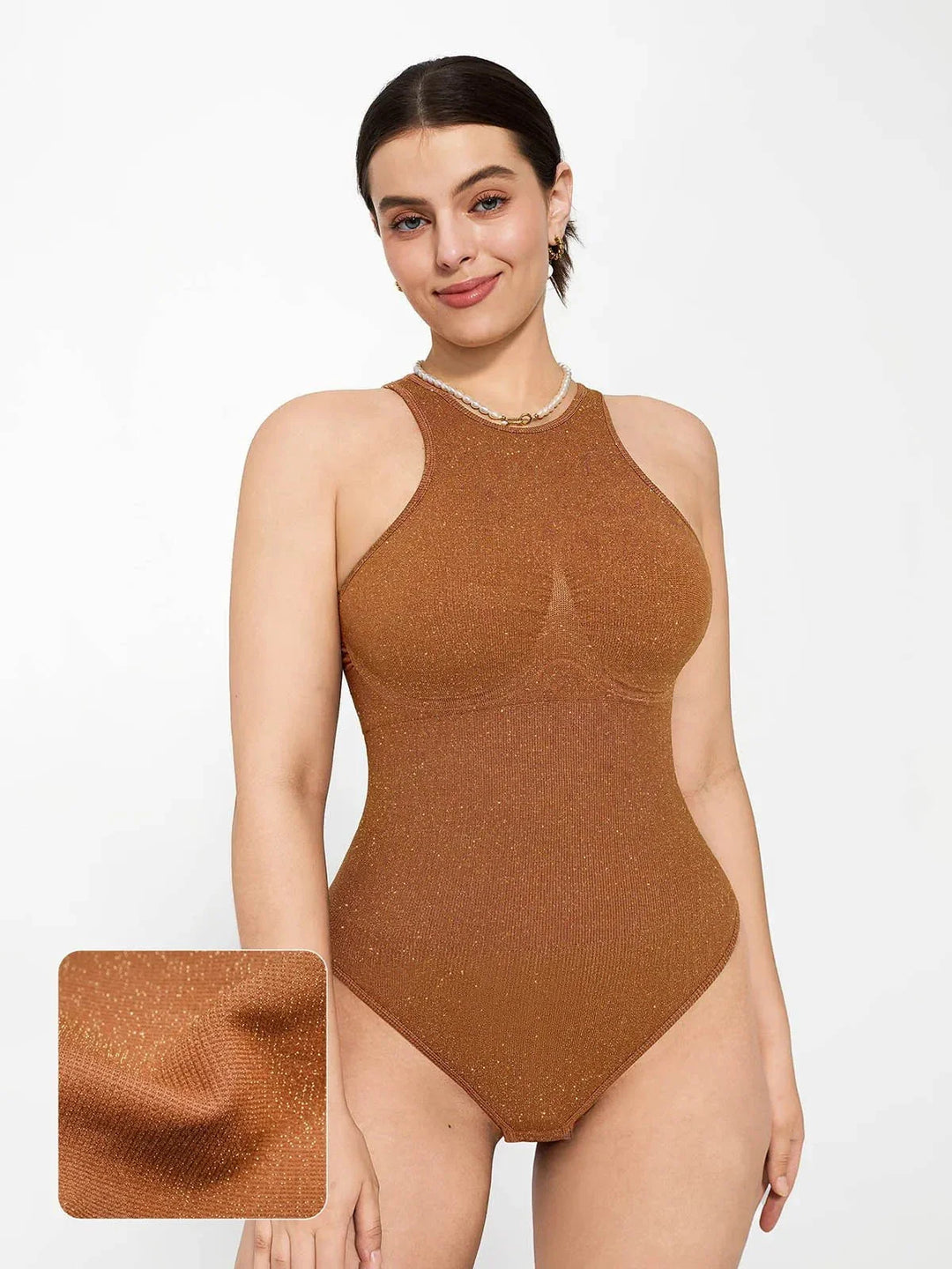 Shapewear Metallic Seamless Tummy-Control Bodysuit - Modefluss