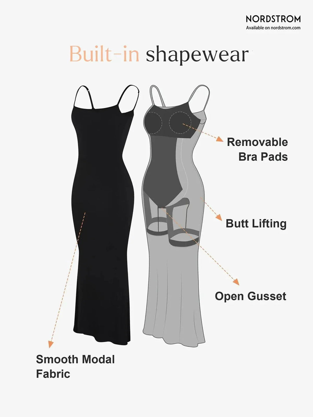 Shapewear Modal Slimming Maxi Slip Dress - Modefluss