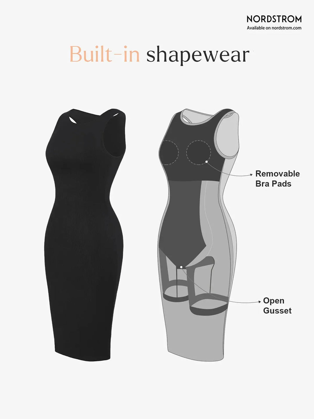 Shapewear Modal Tummy Control Midi Dress - Modefluss