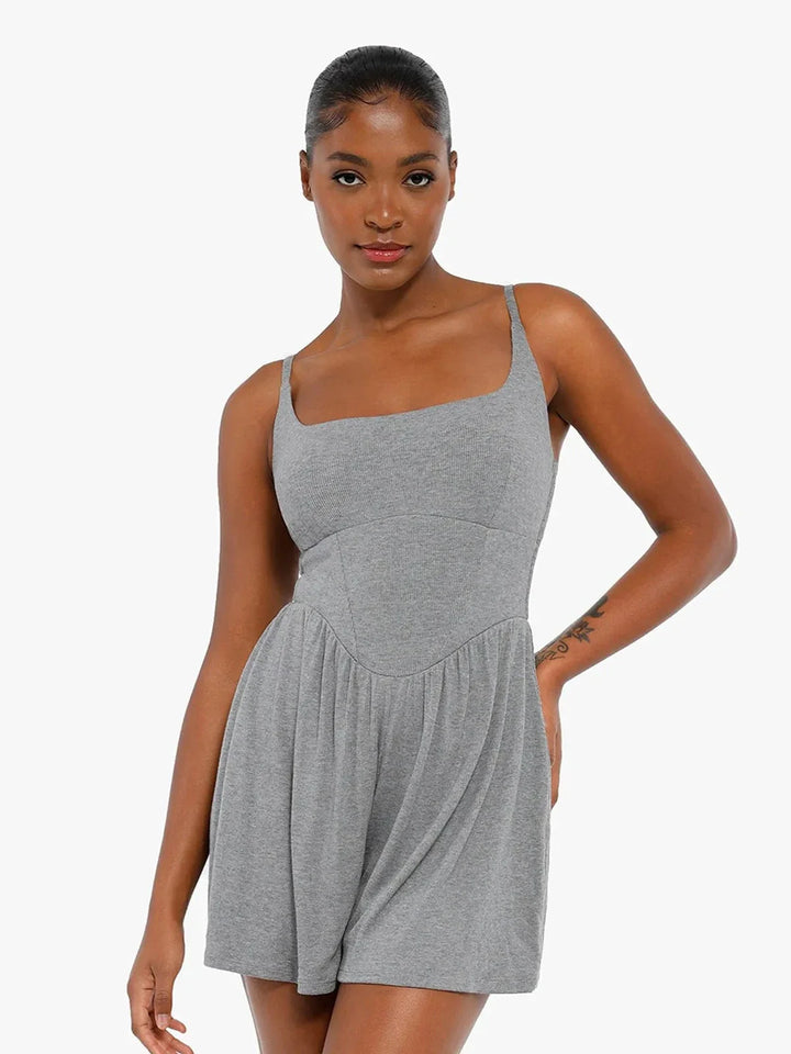 Shapewear Modal Tummy Control Wide-Leg Romper - Modefluss