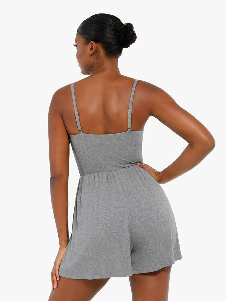 Shapewear Modal Tummy Control Wide-Leg Romper - Modefluss