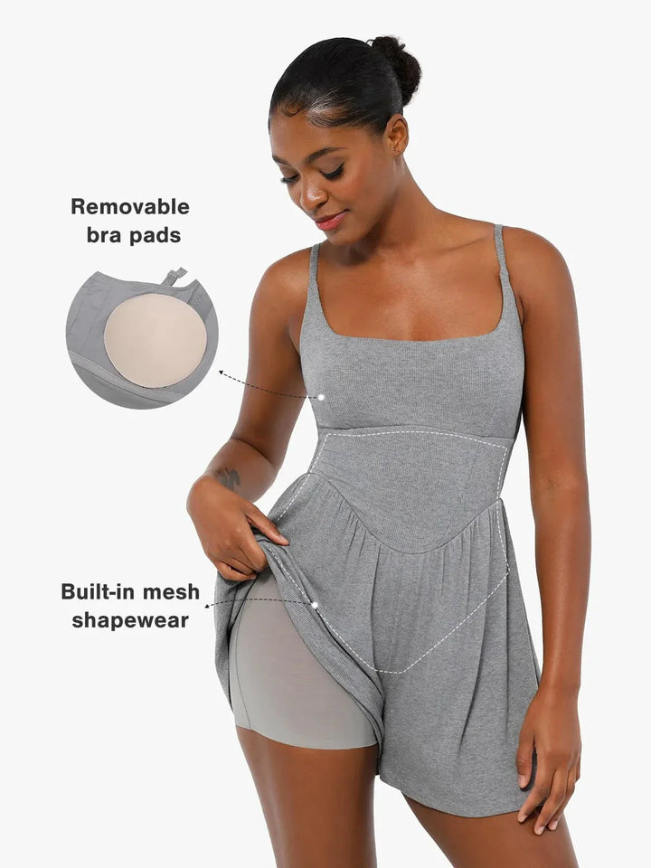 Shapewear Modal Tummy Control Wide-Leg Romper - Modefluss