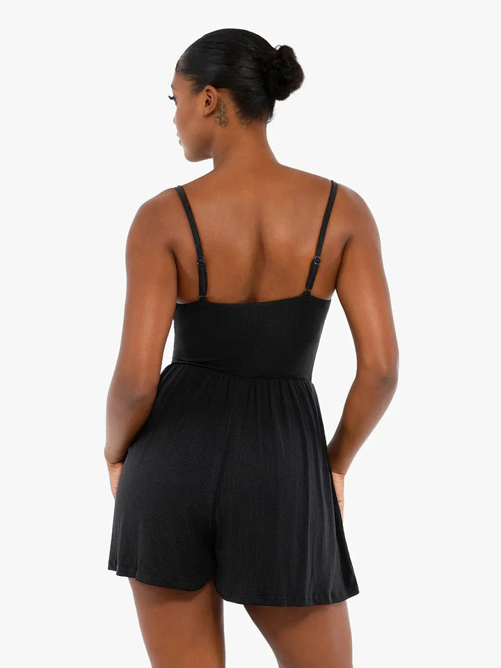 Shapewear Modal Tummy Control Wide-Leg Romper - Modefluss