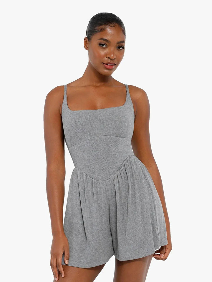 Shapewear Modal Tummy Control Wide-Leg Romper - Modefluss