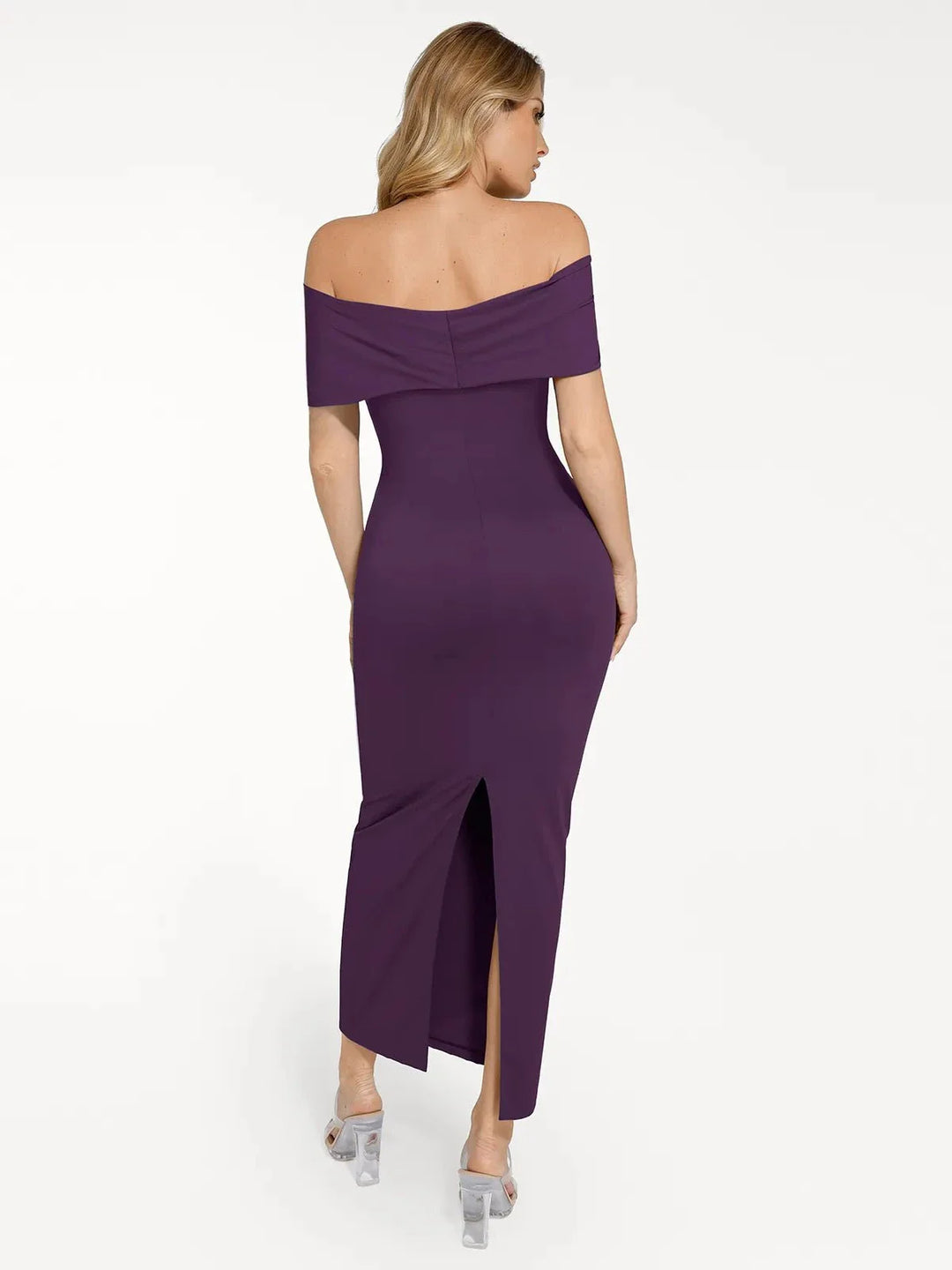 Shapewear Off-the-Shoulder Slim Column Maxi Dress - Modefluss