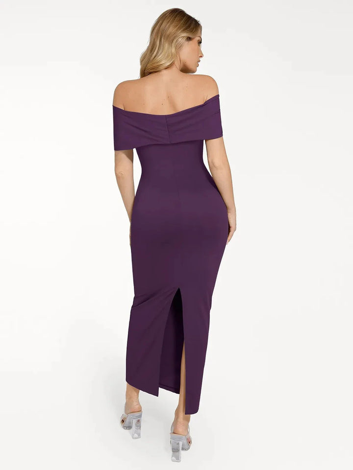 Shapewear Off-the-Shoulder Slim Column Maxi Dress - Modefluss
