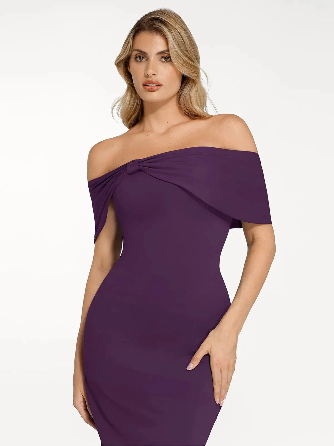 Shapewear Off-the-Shoulder Slim Column Maxi Dress - Modefluss