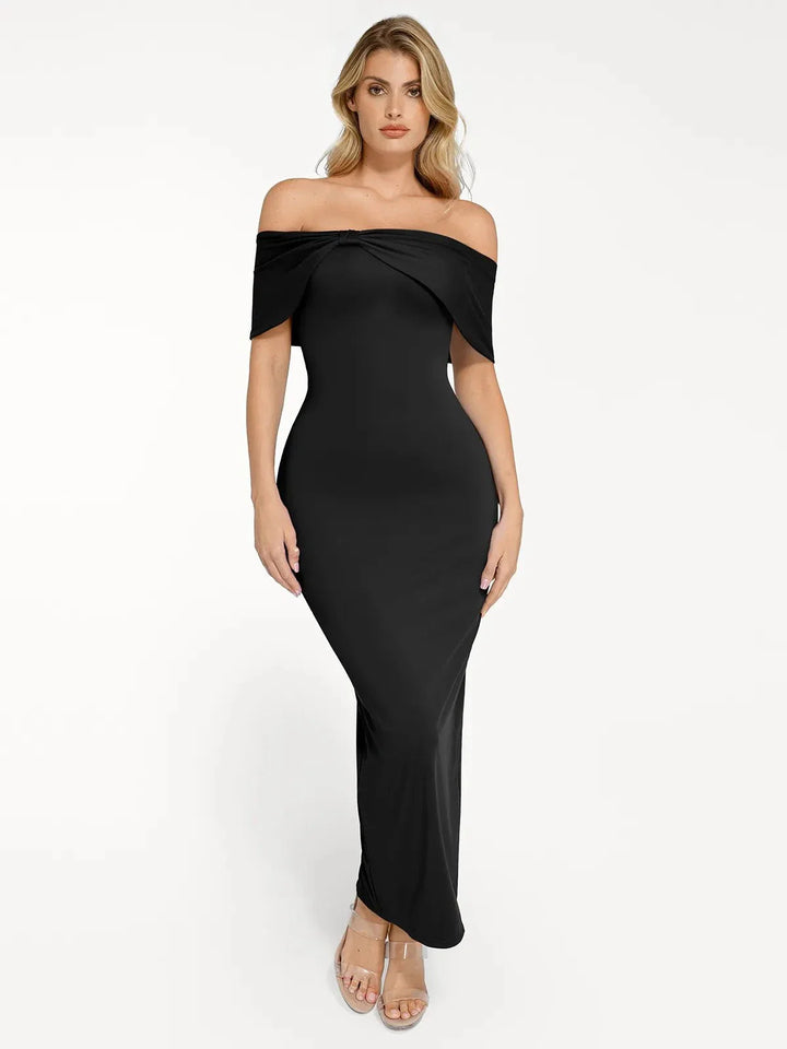 Shapewear Off-the-Shoulder Slim Column Maxi Dress - Modefluss