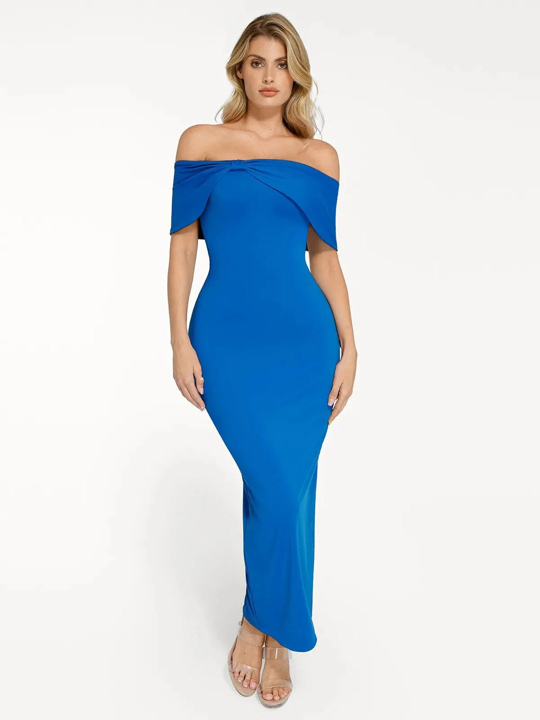 Shapewear Off-the-Shoulder Slim Column Maxi Dress - Modefluss