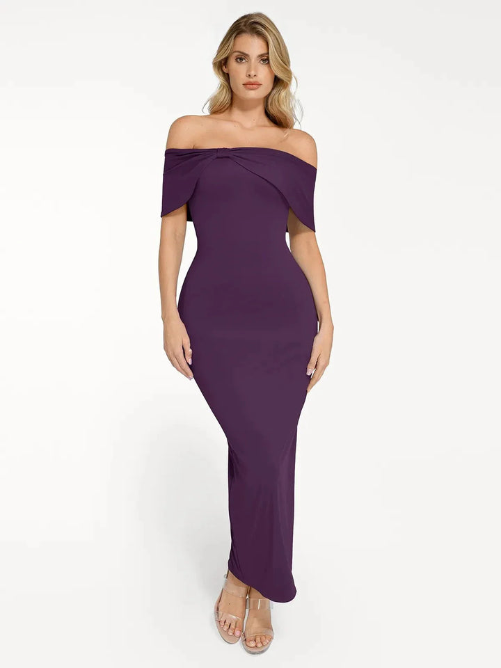 Shapewear Off-the-Shoulder Slim Column Maxi Dress - Modefluss
