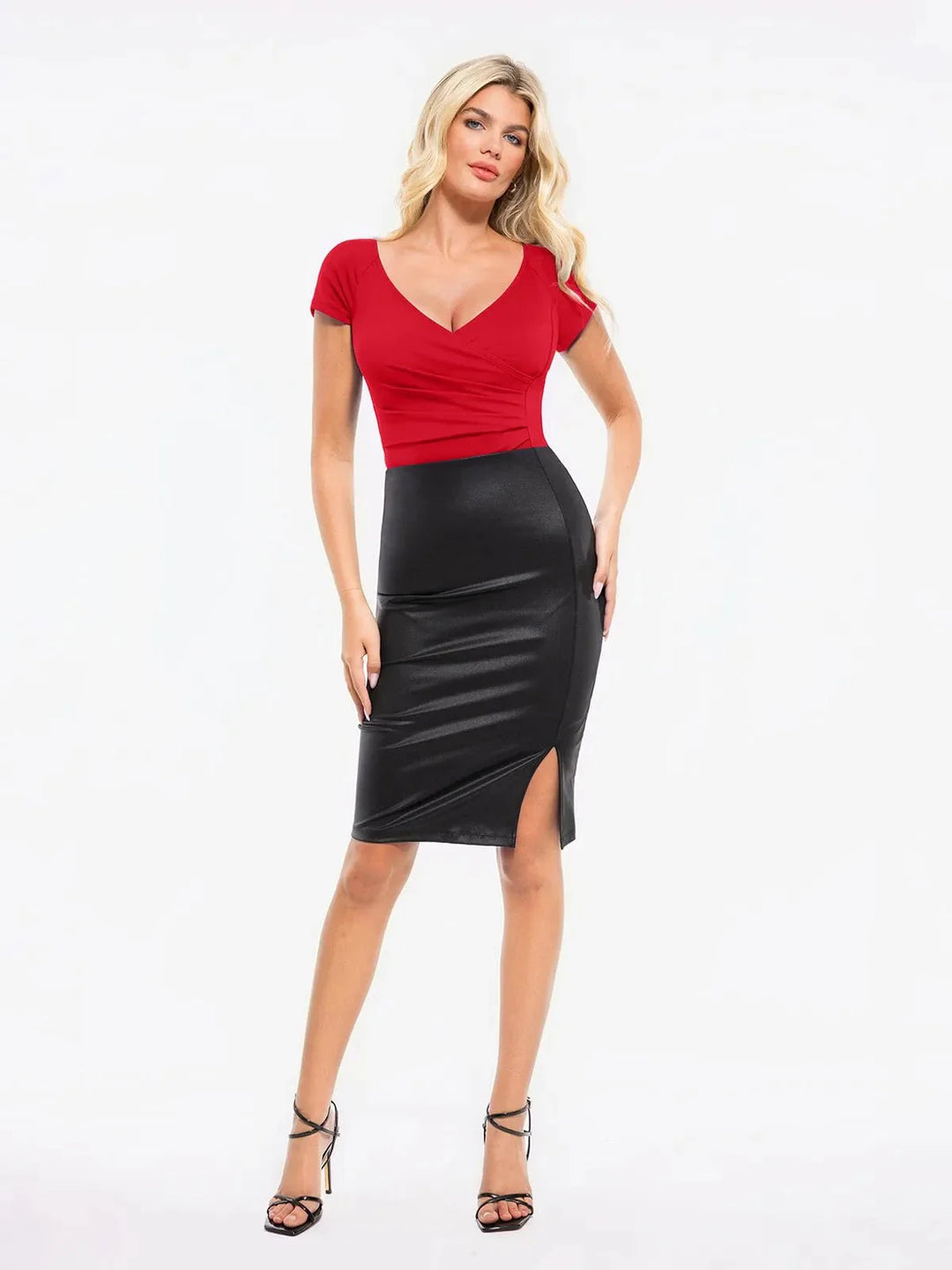 Shapewear Portrait Neckline Draped Sculpting Bodysuit - Modefluss