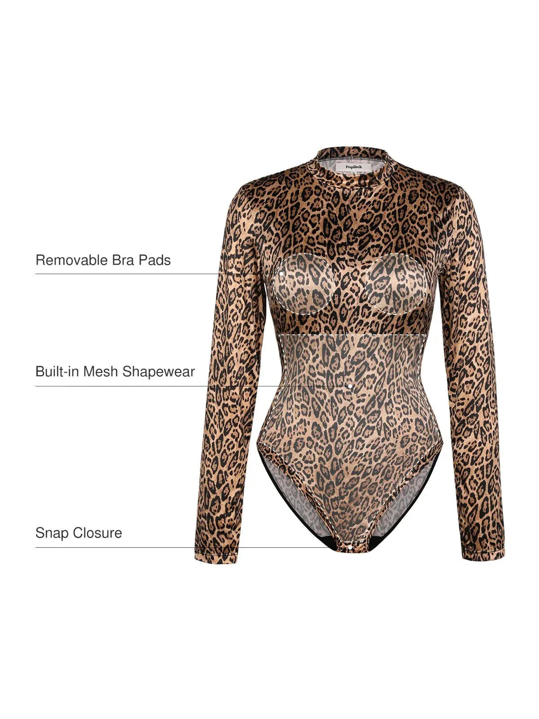 Shapewear Printed High-Waist Tummy-Control Bodysuit - Modefluss
