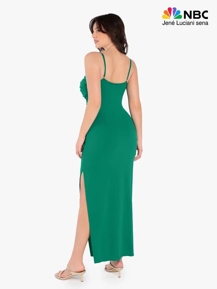 Shapewear Ruched Bias Twist Tummy Control Maxi Dress - Modefluss