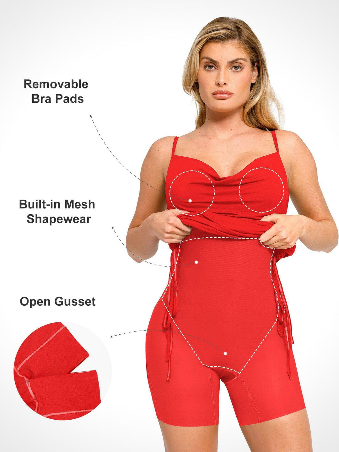 Shapewear Ruched Modal Bodycon Mini Slip Dress - Modefluss