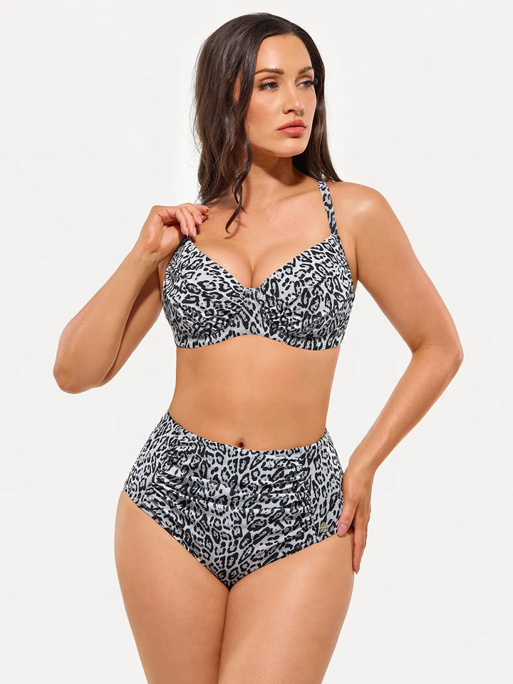 Shapewear Ruched Tummy Control Bikini Set - Modefluss