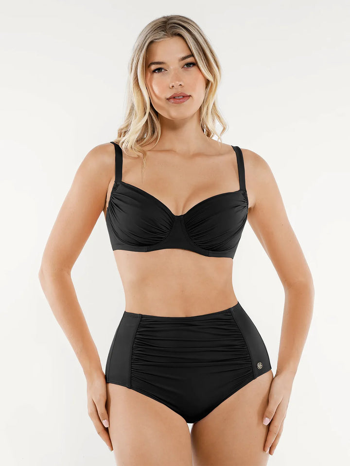 Shapewear Ruched Tummy Control Bikini Set - Modefluss