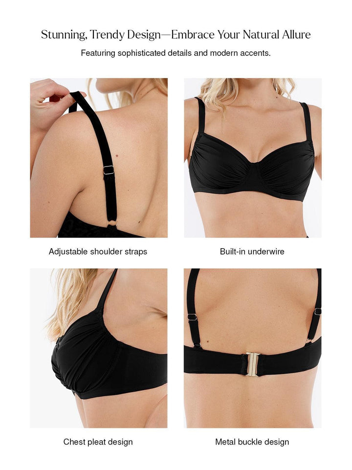 Shapewear Ruched Underwire Bikini Top - Modefluss
