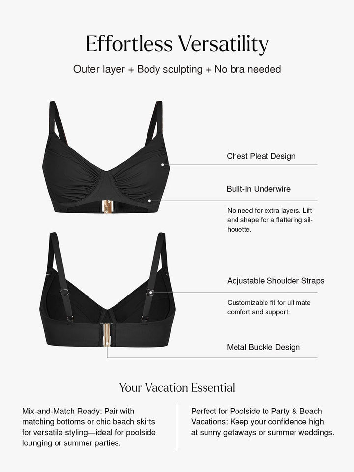 Shapewear Ruched Underwire Bikini Top - Modefluss