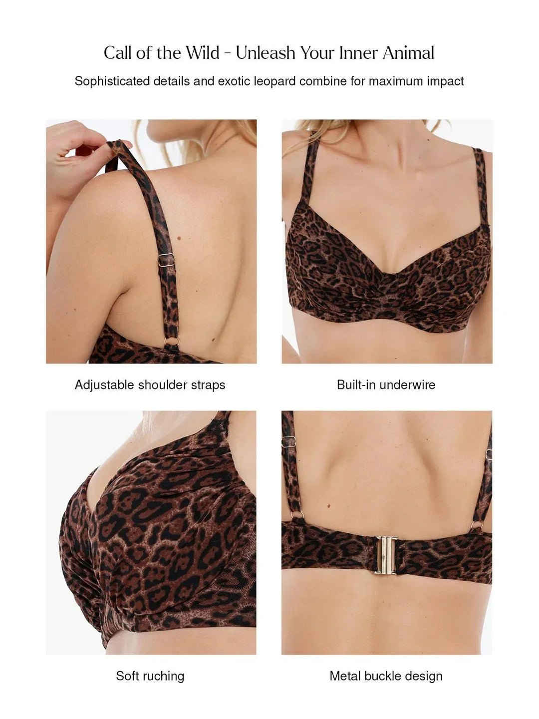 Shapewear Ruched Underwire Bikini Top - Modefluss