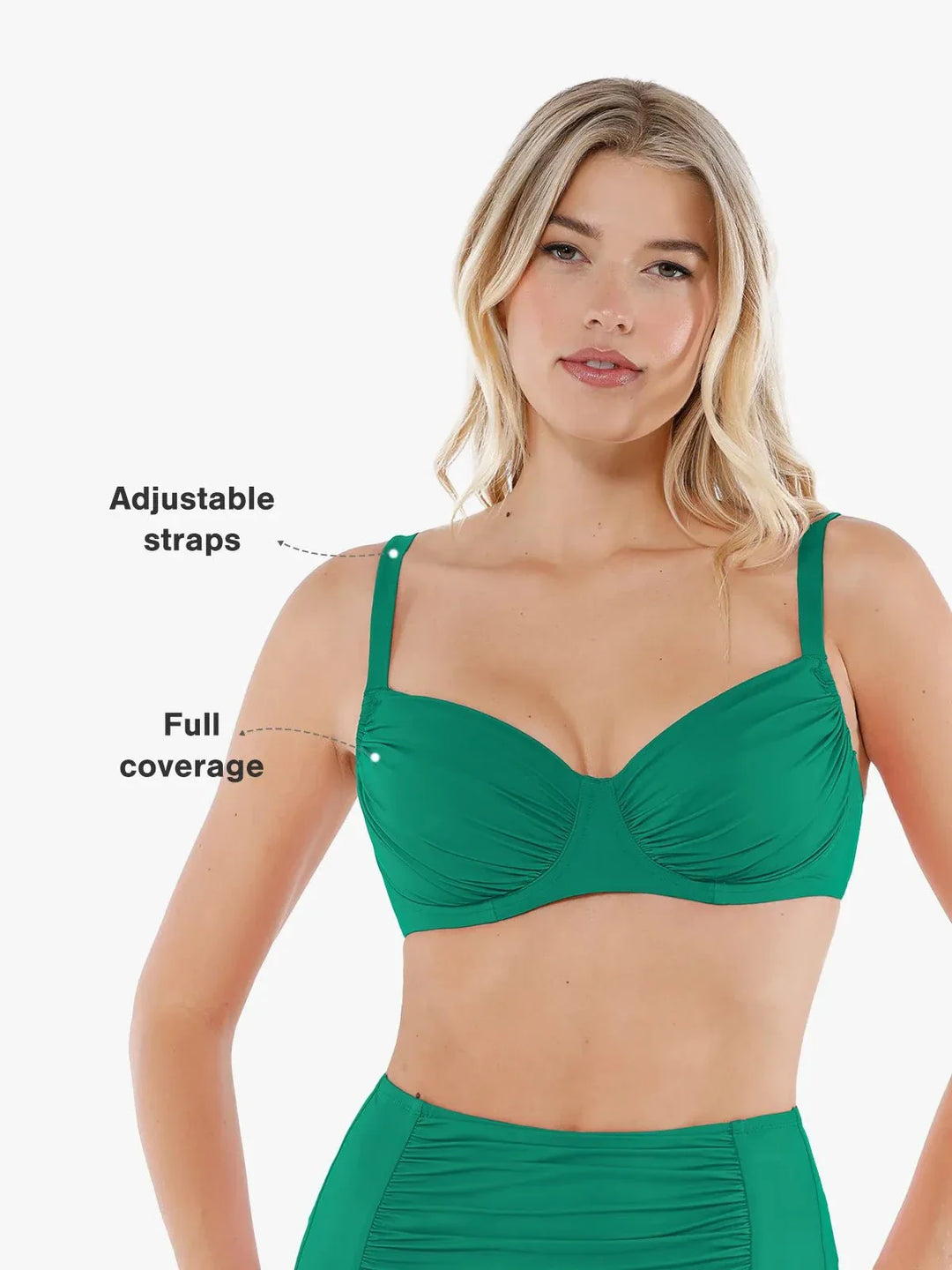 Shapewear Ruched Underwire Bikini Top - Modefluss