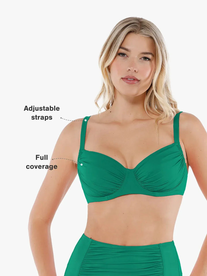 Shapewear Ruched Underwire Bikini Top - Modefluss