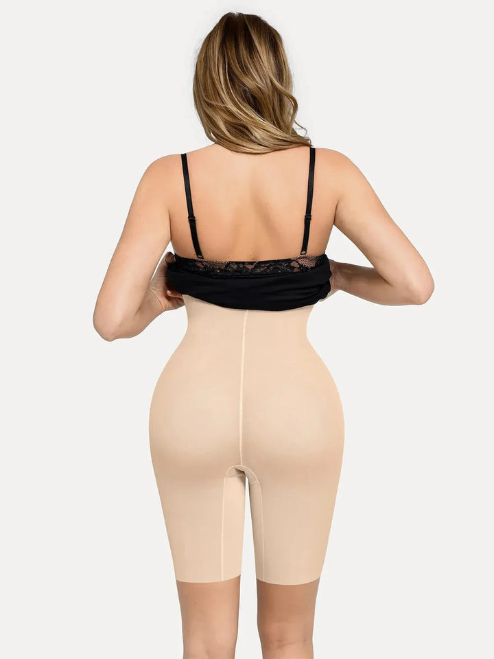 Shapewear Sculpting Lace Corset Midi Slip Dress - Modefluss