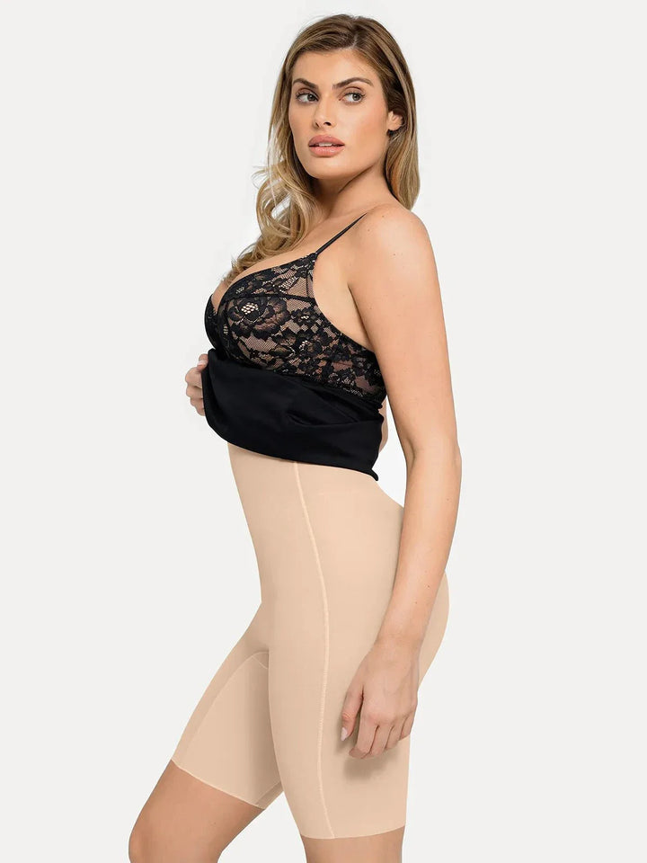 Shapewear Sculpting Lace Corset Midi Slip Dress - Modefluss
