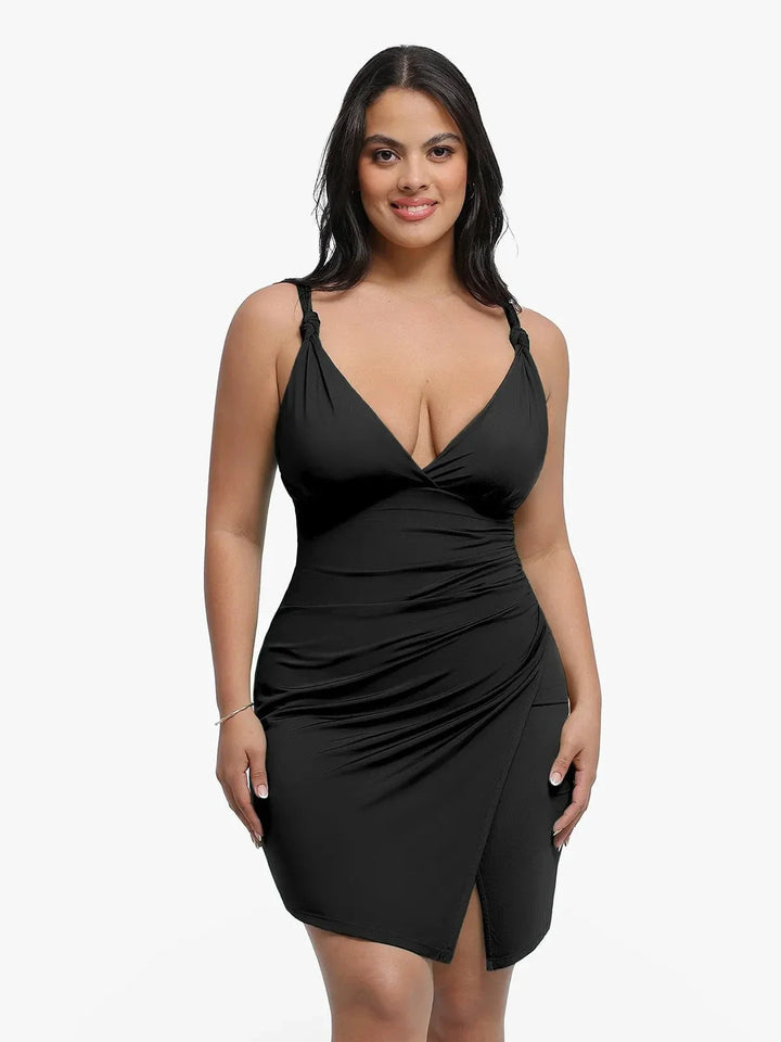 Shapewear Sculpting Side Slit Mini Dress - Modefluss