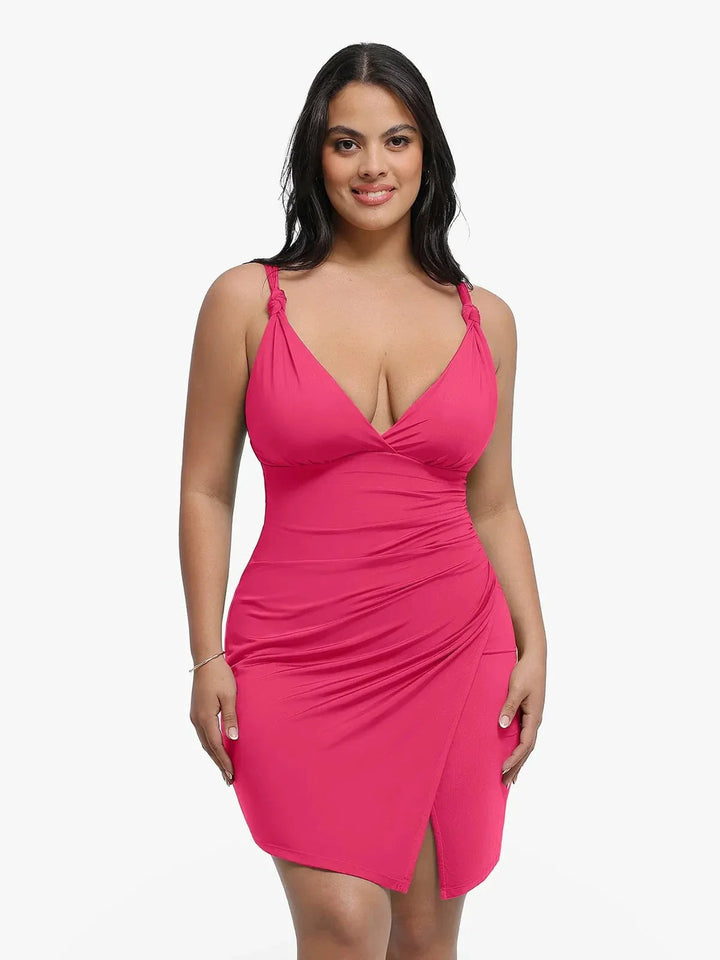 Shapewear Sculpting Side Slit Mini Dress - Modefluss
