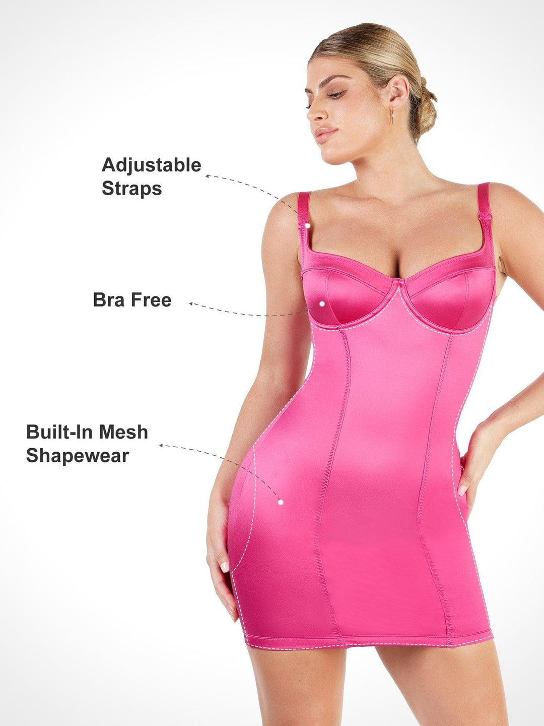Shapewear Scuplting Satin Bustier Mini Dress - Modefluss