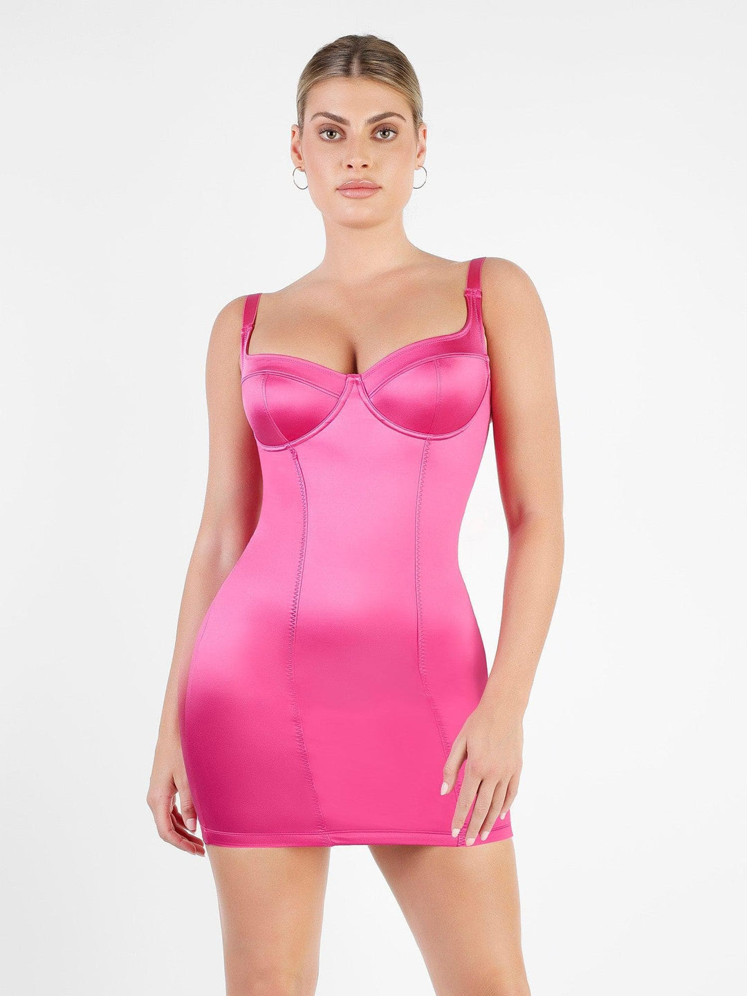 Shapewear Scuplting Satin Bustier Mini Dress - Modefluss