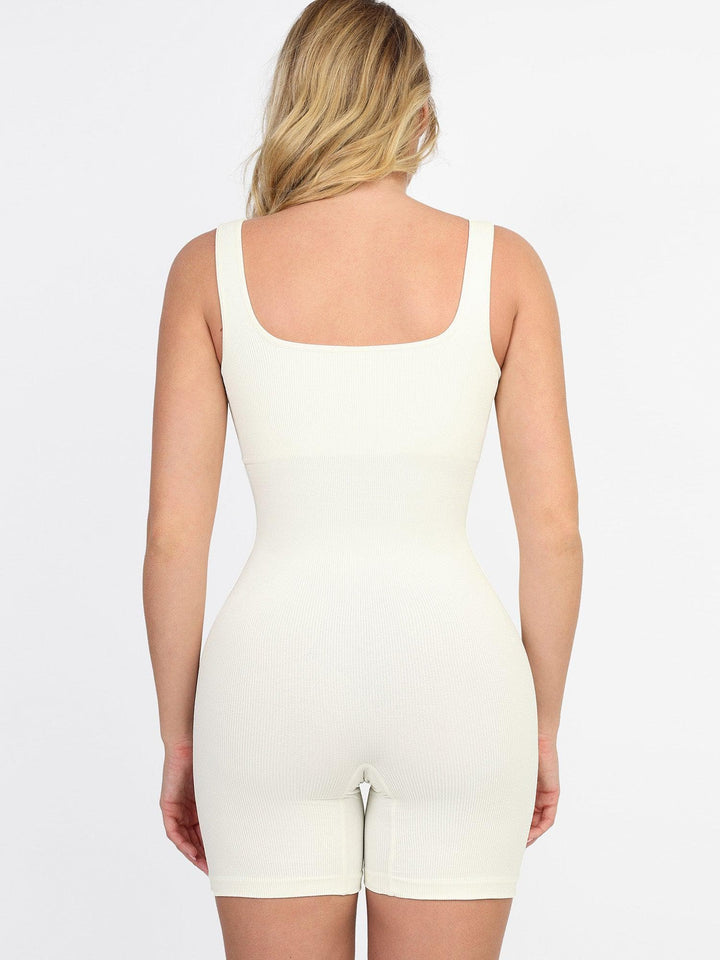 Shapewear Seamless Square Neck Smoothing Sport Romper - Modefluss