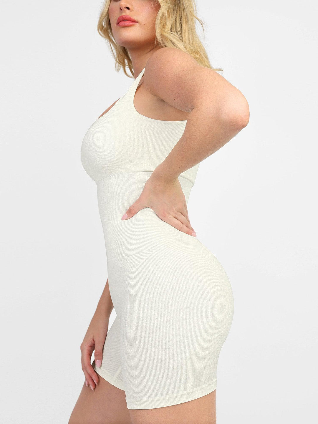 Shapewear Seamless Square Neck Smoothing Sport Romper - Modefluss
