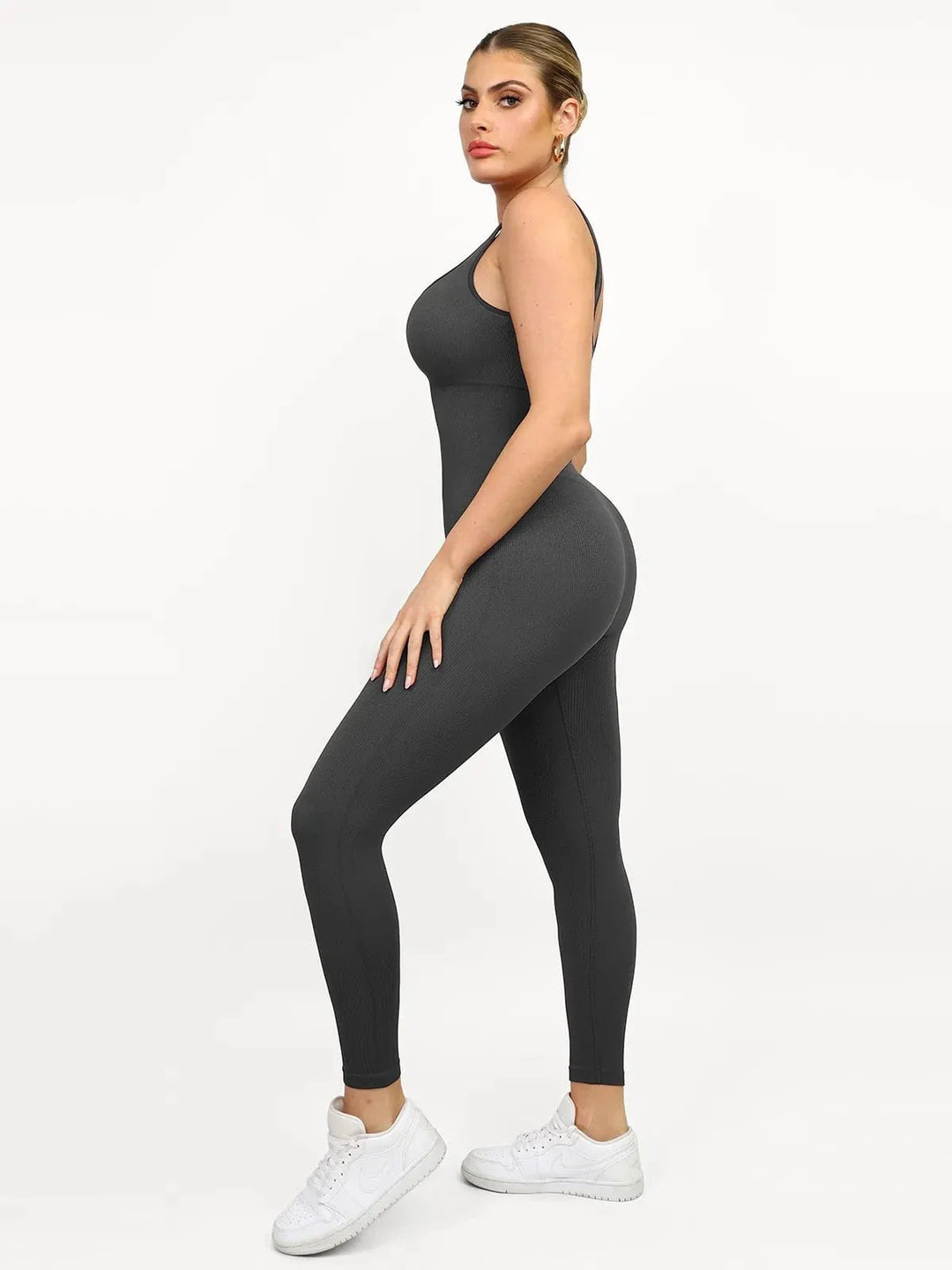 Shapewear Seamless Square Neck Tank Workout Jumpsuit - Modefluss