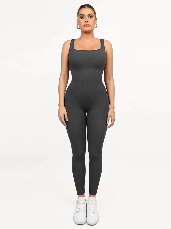 Shapewear Seamless Square Neck Tank Workout Jumpsuit - Modefluss