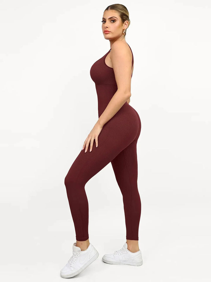 Shapewear Seamless Square Neck Tank Workout Jumpsuit - Modefluss