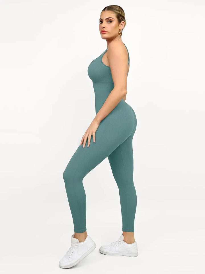 Shapewear Seamless Square Neck Tank Workout Jumpsuit - Modefluss