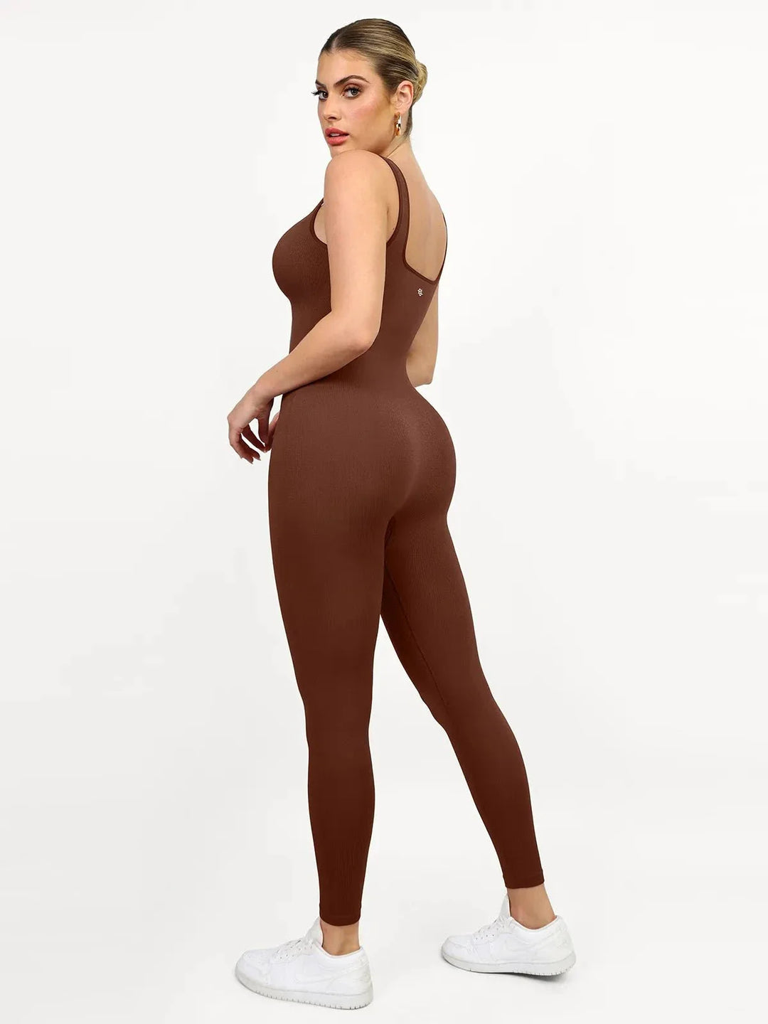 Shapewear Seamless Square Neck Tank Workout Jumpsuit - Modefluss