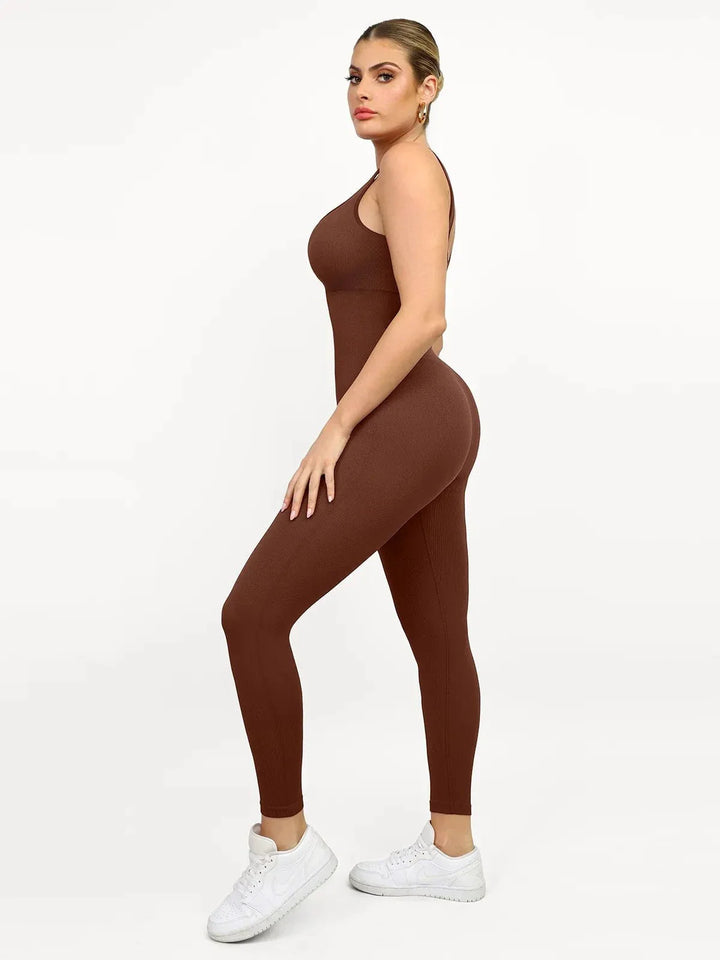 Shapewear Seamless Square Neck Tank Workout Jumpsuit - Modefluss