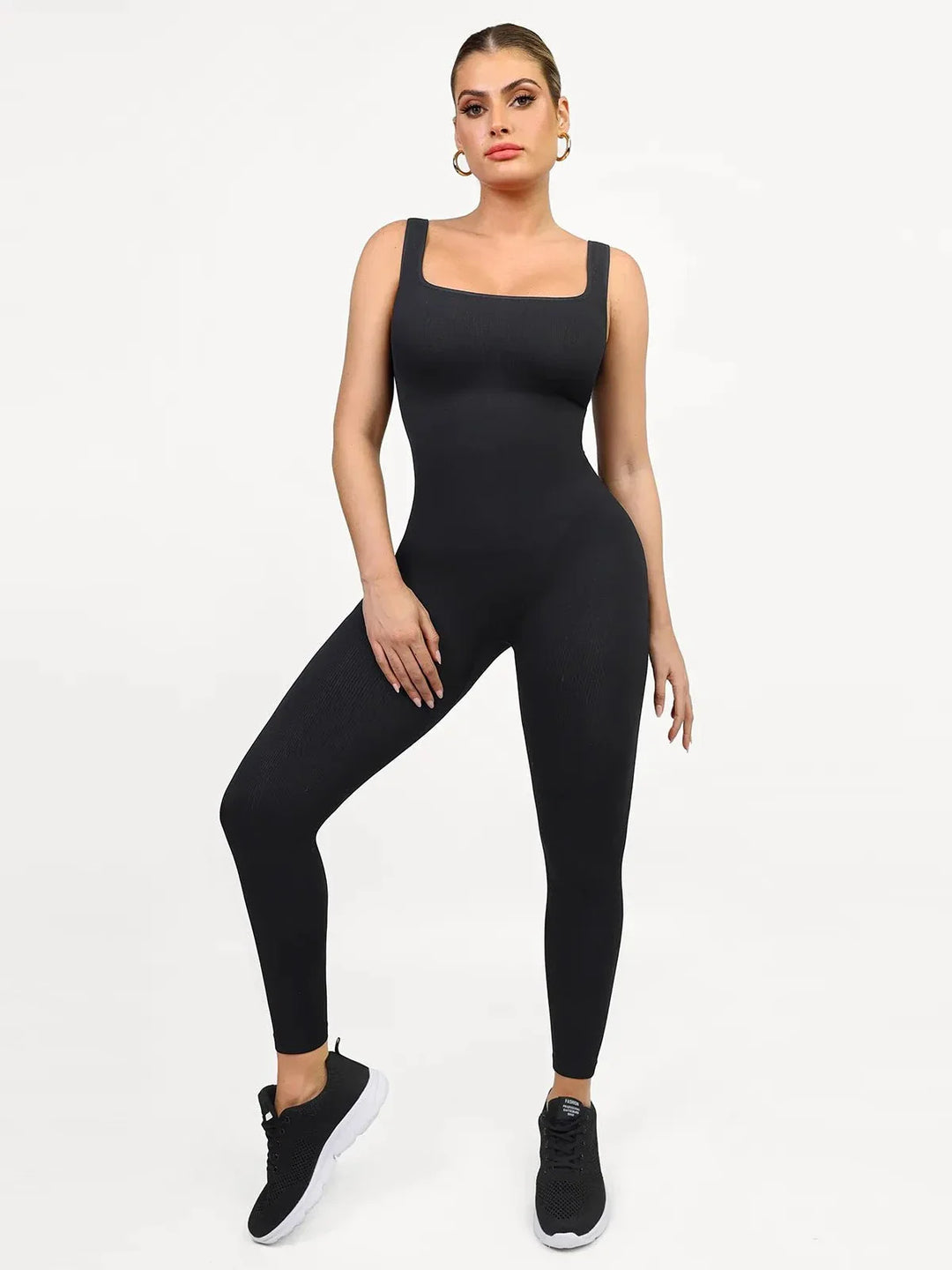 Shapewear Seamless Square Neck Tank Workout Jumpsuit - Modefluss